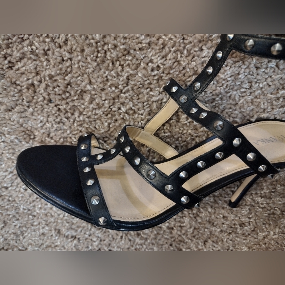 Ivanka Trump Black Studded Cage Heels 9 - Picture 5 of 12